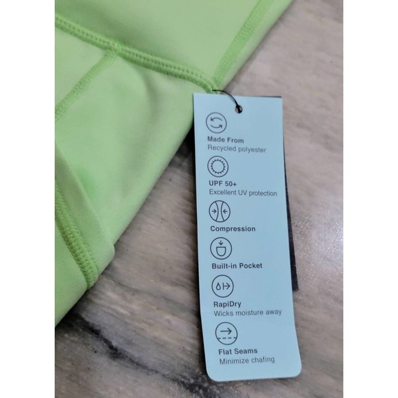 IDEOLOGY Women's Performance High Rise 10" Bike Shorts Pistachio Green Medium - Picture 3 of 9